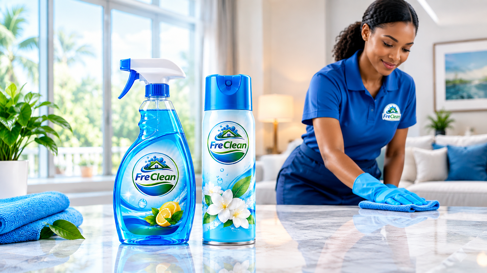 Professional FreClean cleaner using FreClean cleaning products